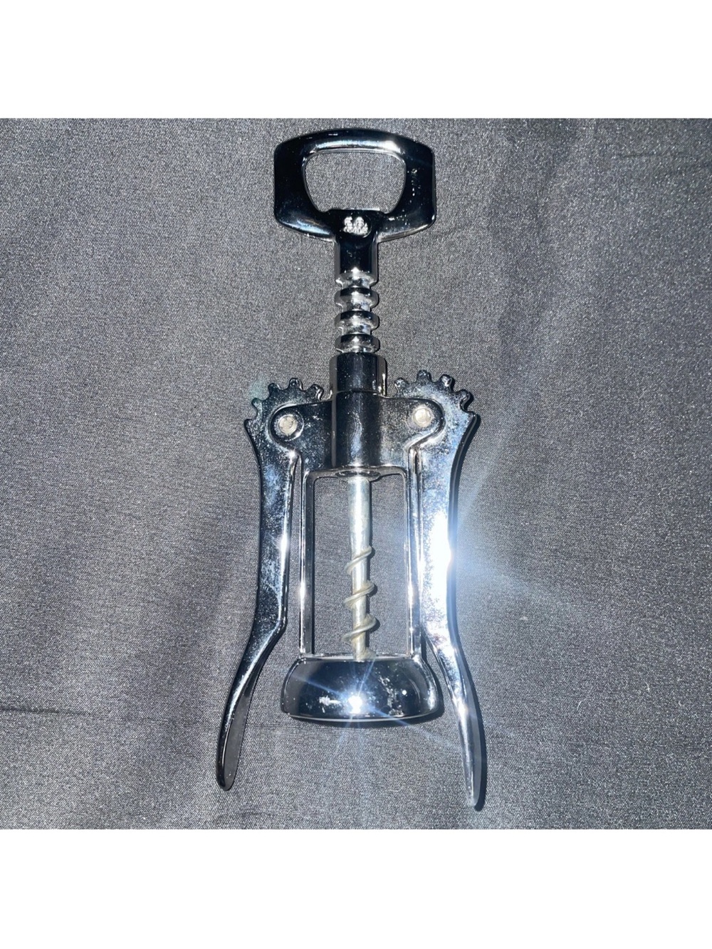Vintage E.B. Italy Silverplate  Metal Winged Corkscrew Wine Bottle Opener